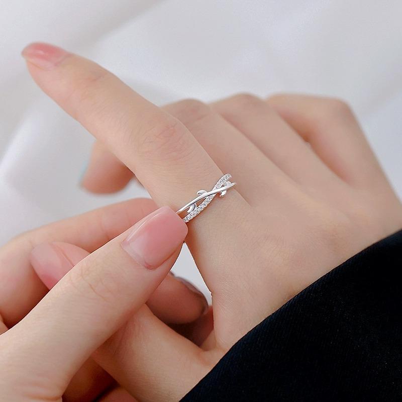 Branchitin Ring Double-layer Ring Female Mori Niche Design Open Index Finger Ring Light Luxury Versatile Ring