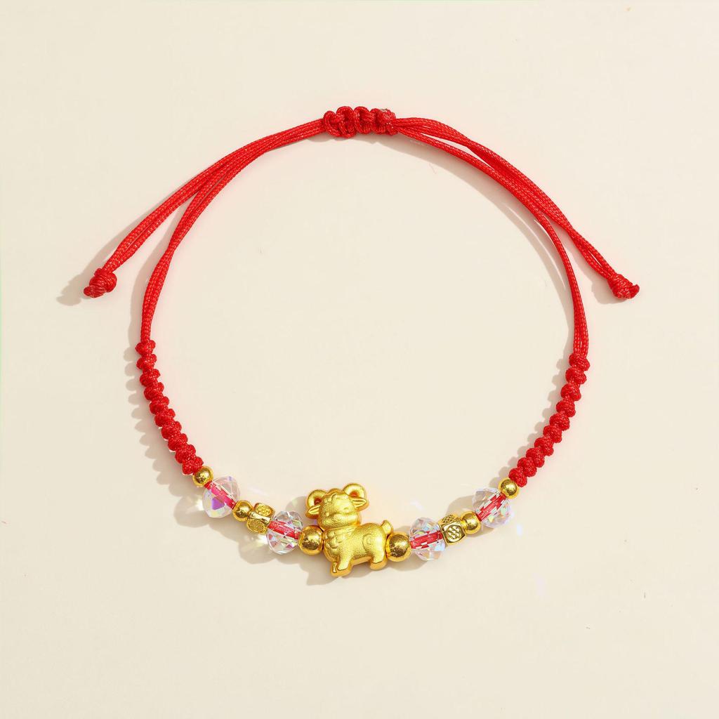 2026 Anul Zodiacal al Calului Brățară Roșie: Sfoară împletită handmade Ben Ming Nian pentru noroc