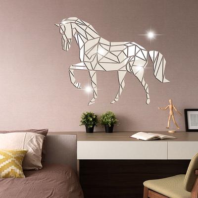 Glossy Acrylic Sticker Self-adhesive Acrylic DIY Mirror Horse Stickers Home