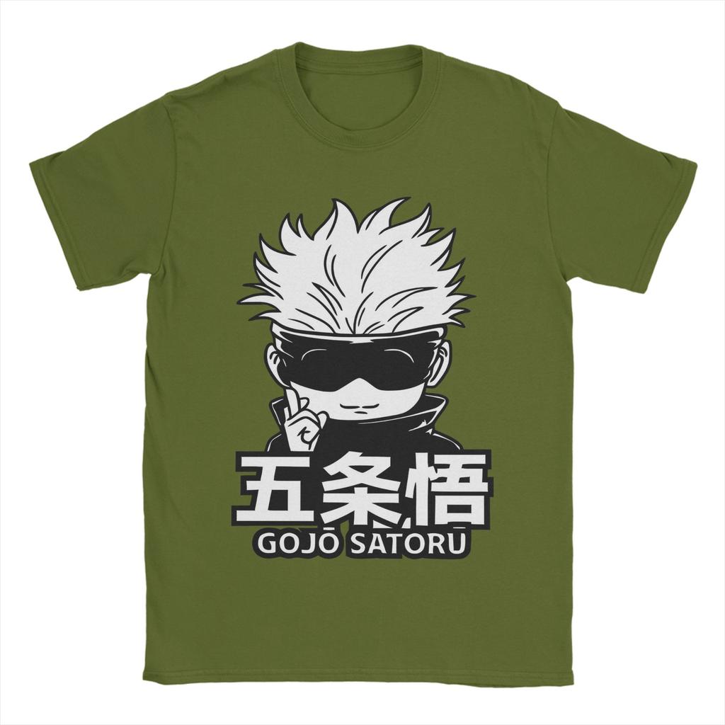 JJujutsu KKaisen Gojo Satoru T Shirts for Men Cotton Vintage TShirt Round Collar Tees Short Sleeve Clothing Gift Idea