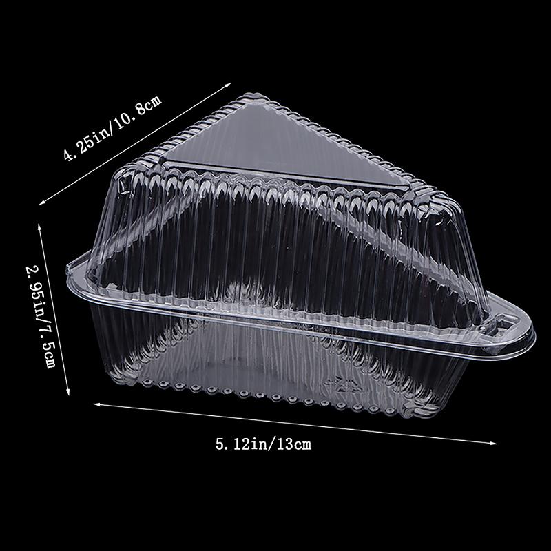 10 Adet Pasta Dilimi Plastik Kap Şeffaf Üçgen Tatlı Kutusu Gıda Paketleme Kutusu İstiflenebilir Meyveli Pasta Sandviç Tutucu