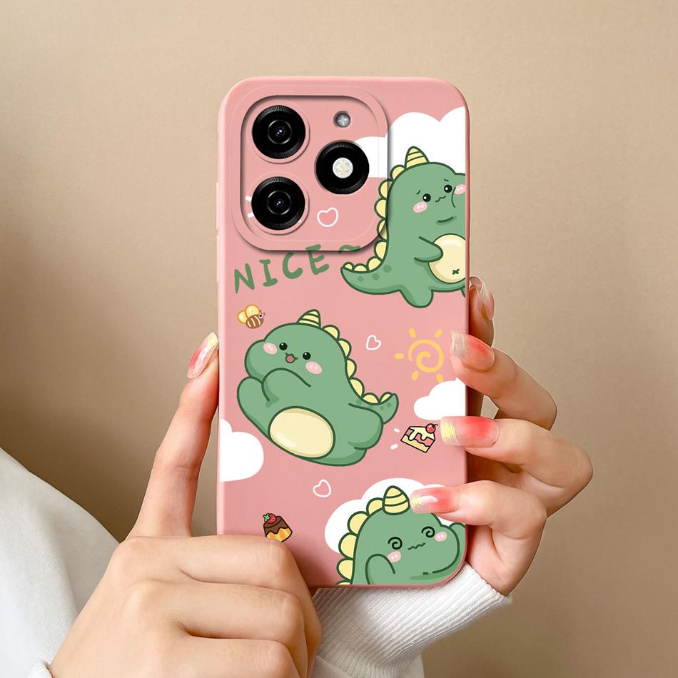 Dinosaur Case For infinix Smart 8 Pro Plus Soft Back Cover Comfortable Liquid Silicone High Quality Phone Housing For Smart8 HD