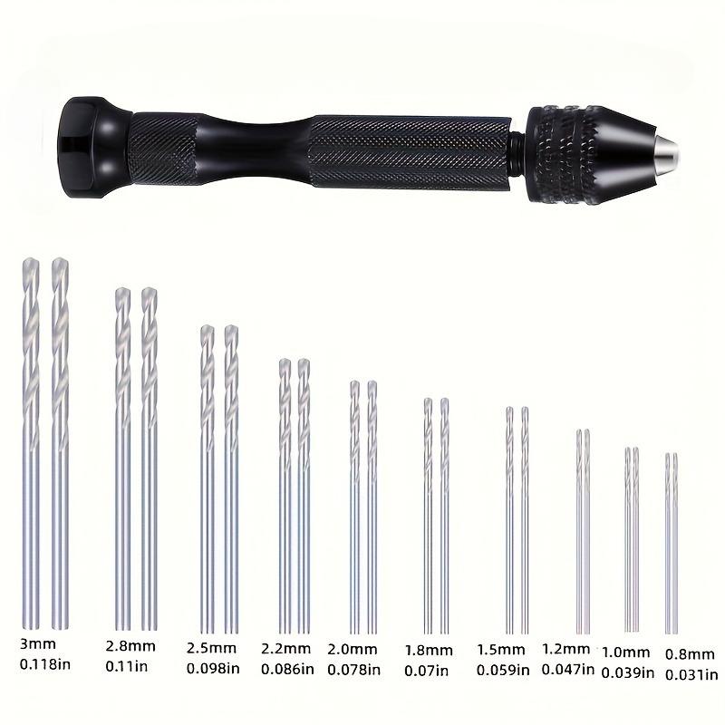 36Pcs/set Precision Hand Drill Set, Stainless Steel Needle Vise with 25 Twist Drills and 10 Carbide PCB Rotary Tools for Resin, Wooden Crafts