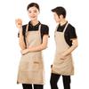 Waterproof Canvas Catering Apron with Logo, Stain-Proof, Ideal for Kitchens & Cafes