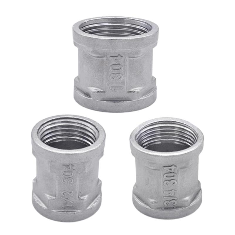 Stainless Steel Connector Adapter Coupler Female Threaded Pipe Adapter Double Sleeve Connection Nipple Easy to Install