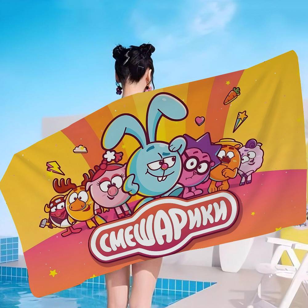 Cartoon Animation Popular S-Smeshariki Anime Beach Swimming Towel Absorbent Washcloth Children's Gifts For Travel Camping Gym