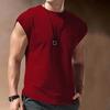 Men Summer T-shirt Sleeveless Solid Color Pullover Comfortable Breathable Daily Wear Casual Round Neck Men Summer Vest Men Clothes
