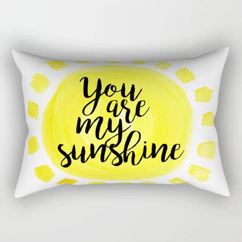 Yellow Geometric Rectangle Pillow Decorative Pillowcase Living Room Cushion Cover Simple Fashion Home Accessories