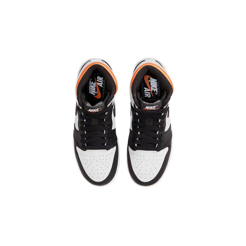 Air Jordan 1 Retro High OG GS Electro Orange Kids Sneakers White Black 575441-180