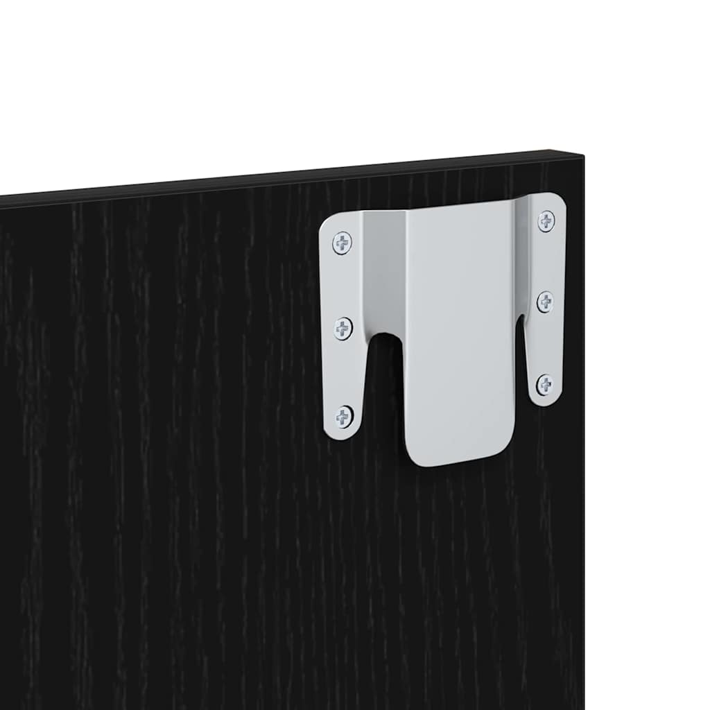 Headboard with Cabinets 3 Pieces Black Oak Effect Wood Based Material