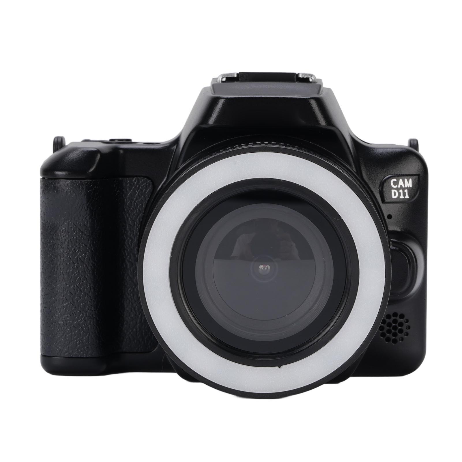 

48МП 2K Цифрова камера Подвійний об єктив Портативна камера з 16-кратним зумом з іграми, музикою, фільтрами для подорожей Чорна чорний