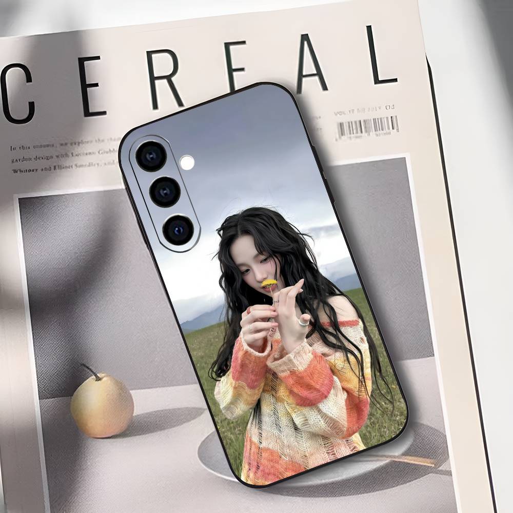 K-Karina A-AespaS Phone Case For Samsung Galaxy A73,A72,A71,A70,A53,A52,A51,Soft Silicone Black Cover