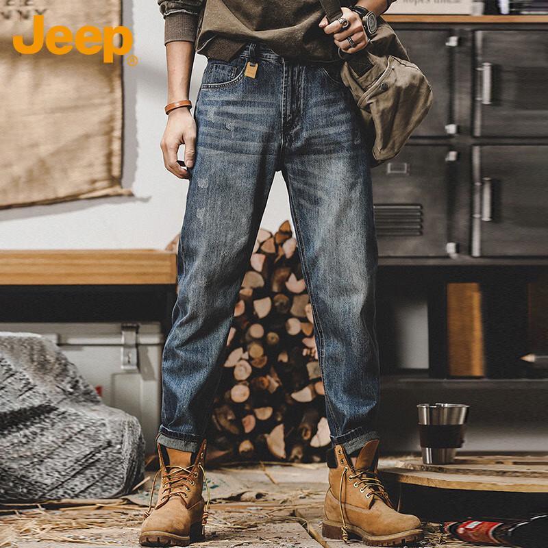 Jeep Men's Loose Straight Fit Jeans