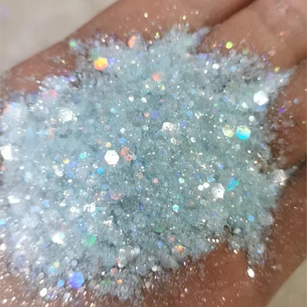 50G PET Nail Diamond Glitter Sequins Hexagon Holographic Glitter Glitter Powder Polish Decoration