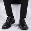 Leather shoes men's autumn British style business dress leather casual men's black suit height-increasing wedding groom shoes