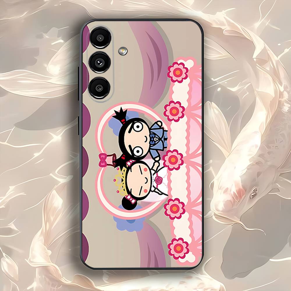 P-Pucca-as Cartoon G-Garu-us For Samsung Galaxy A73,52,32,71,41,53,31,72,22,5G,J7,Note,8,9 Soft Black Dust-proof Cover
