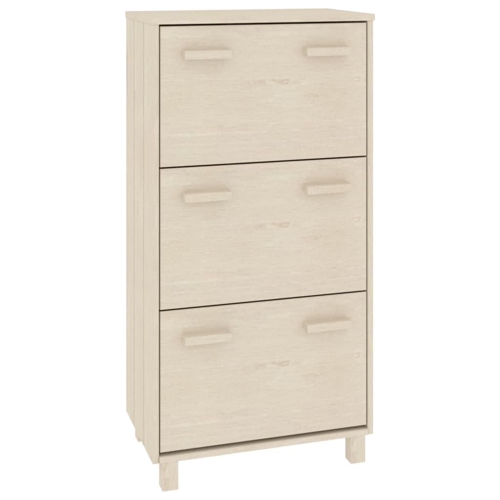 Shoe Cabinet HAMAR Honey Brown 59.5 x 35 x 117 cm Solid Pine Wood