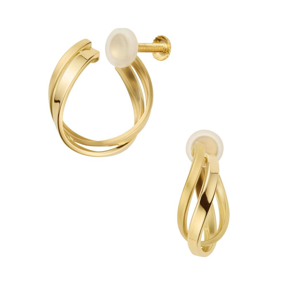 Kuma Earrings KMJE0146 YG [Official] [Vendome Aoyama] [Kengo + MA,YU] GURU-GURU [Kengo Kuma]