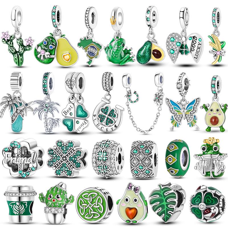 Kupfergrün Serie Kleeblüte Gänseblümchen Anhänger Charm Perlen Schmuck Passt auf Echte Armbänder Schmuck Für Frauen DoItYourself