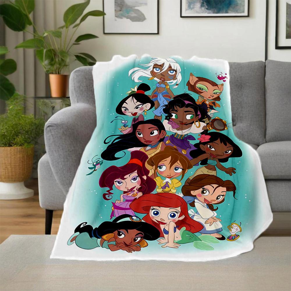 1pc, Disney Cute Princesses Cartoon Blanket Seasonal Home Decor Gift for Fans, Soft Throw Blanket for Couch, Living Room, Travel, Camping