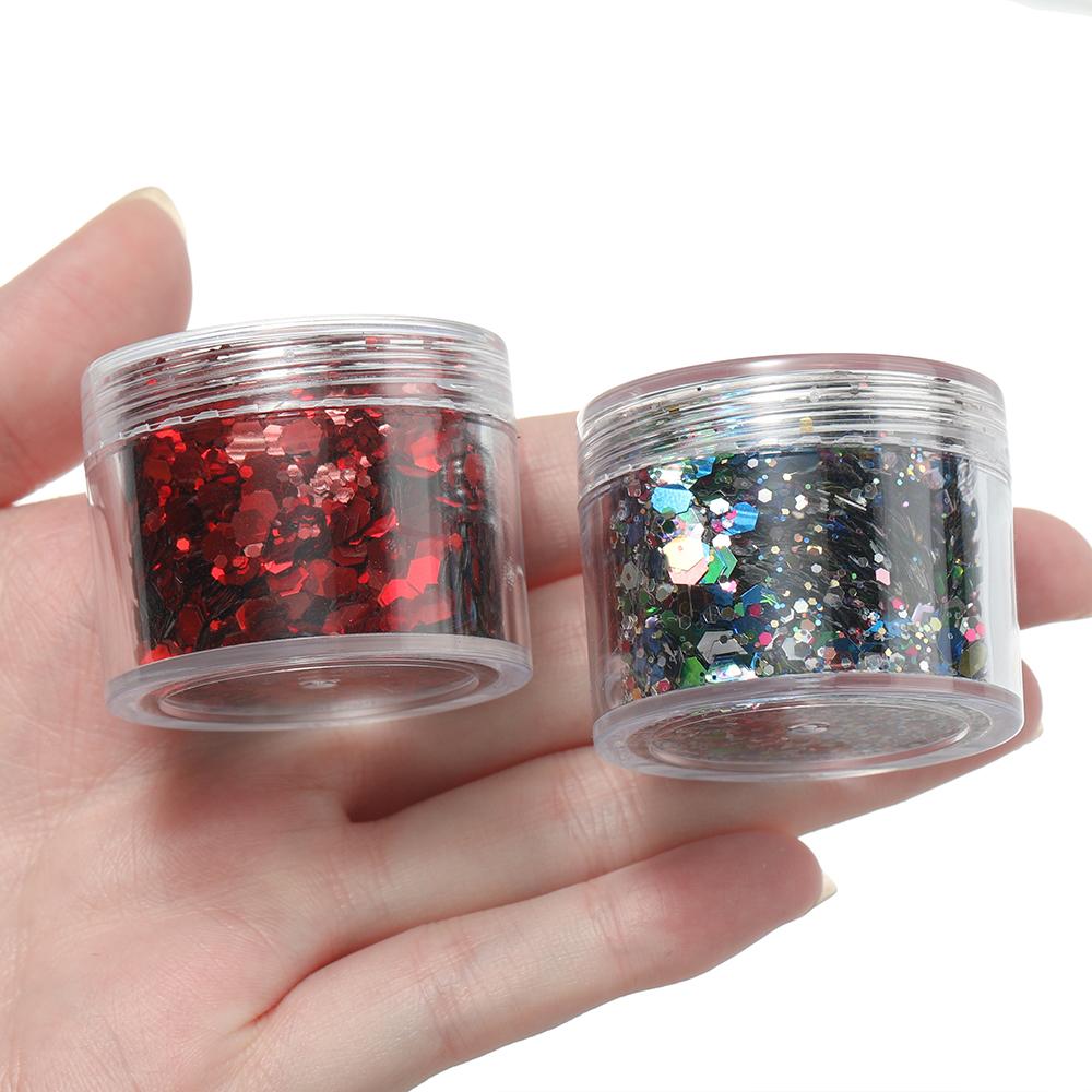 4 Flessen/Set Holografische Zeshoekige Grove Glitter Epoxy Hars Vulvlokken Laser Pailletten voor DIY Epoxy Hars Nagelkunst Vullingen