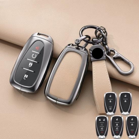 Zinc Alloy TPU Leather Car Key Cover Case For Chevy Cruze Malibu Camaro Blazer