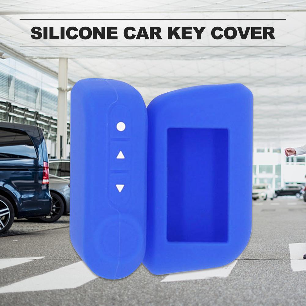 Car Key Case Silicone Black Red Blue Car Key Fob Case Cover Holder Shell For Starline A93/A63 Russian Version (1-pk)
