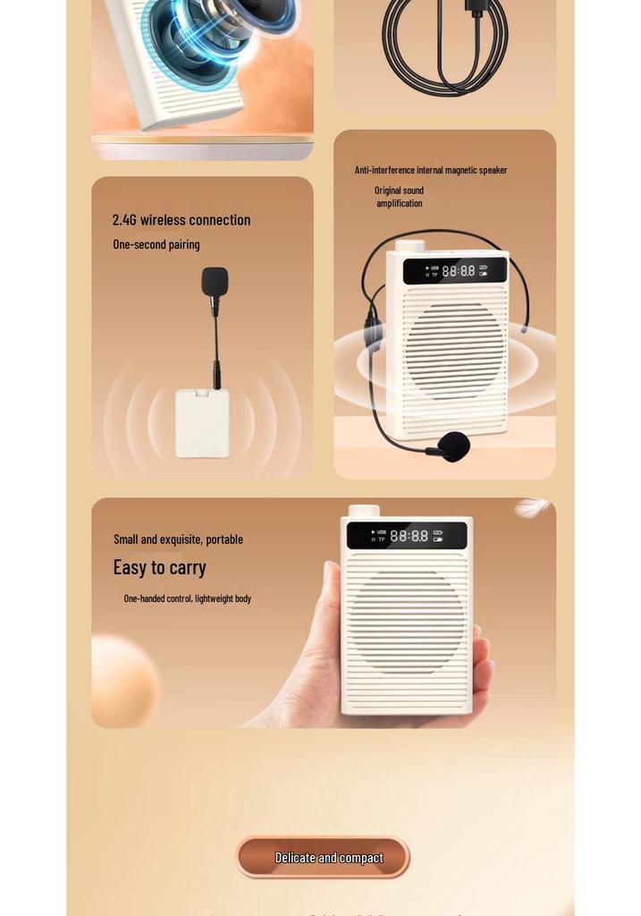 Little Bee Wireless Handheld & Head-mounted Speaker with Microphone