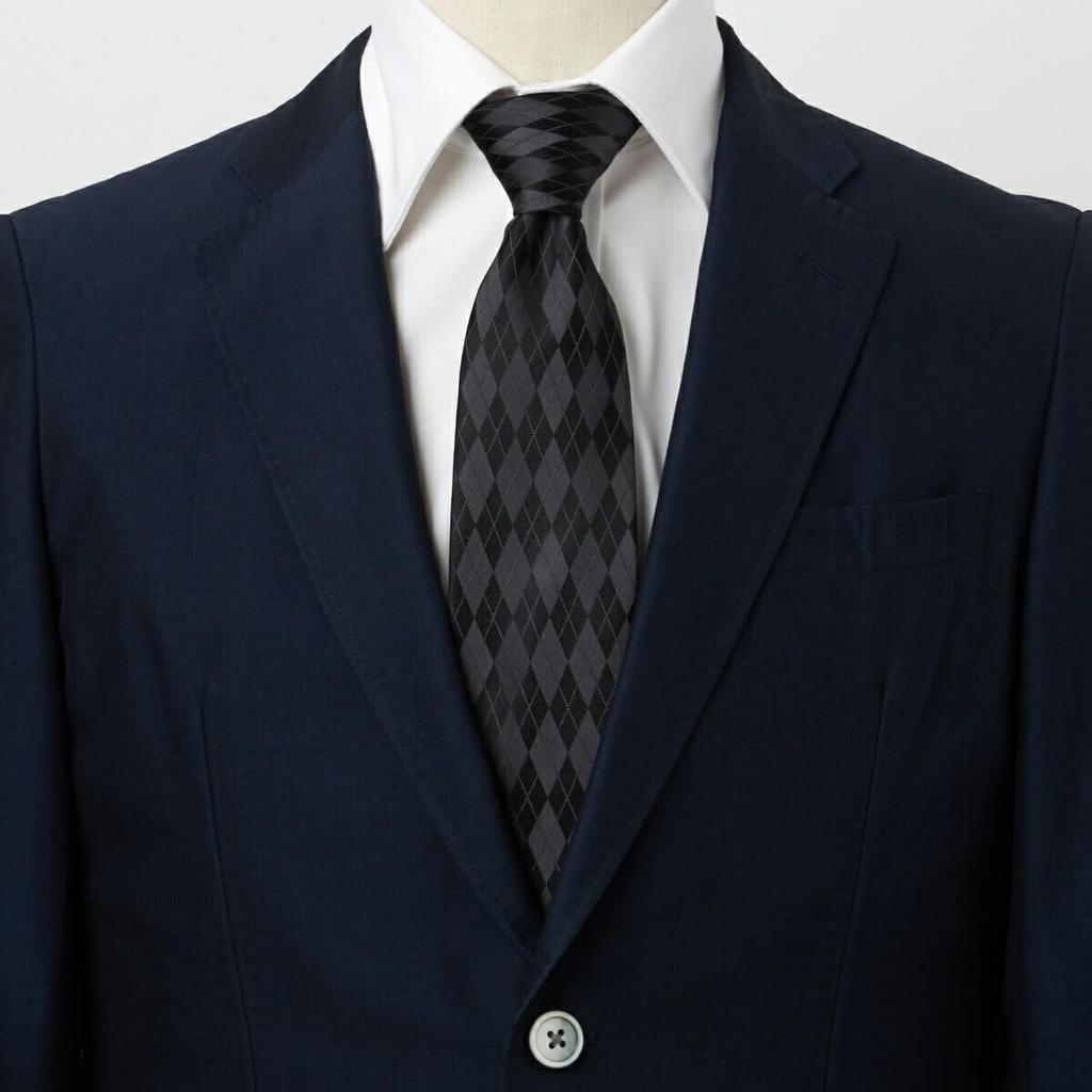 [Ogier] Men's 100% Silk Jacquard Tie, Regular Tie, Argyle Pattern, Gift, Business, Stylish, 8cm Width