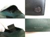 Authentic BVLGARI Black Emerald Green Leather Bifold Wallet Compact Wallet #a896  Refurbished