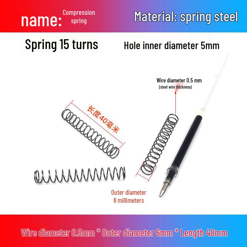 0.5mm Diameter Spring Steel Compression Spring for Precision Experiments and Miniature Helmet