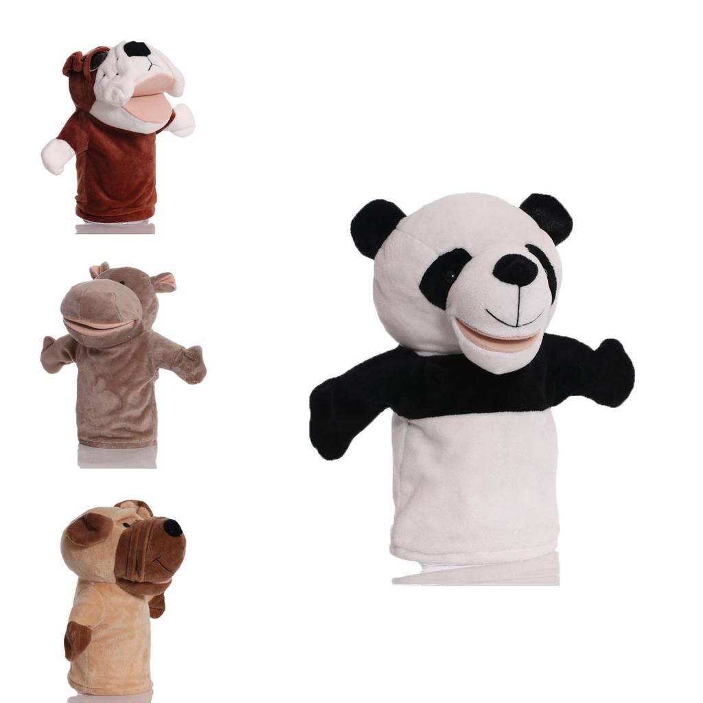 Adorabile Burattino a Mano Animale di Peluche Per Bambini Con Bocca Mobile Interattiva e Texture Morbida