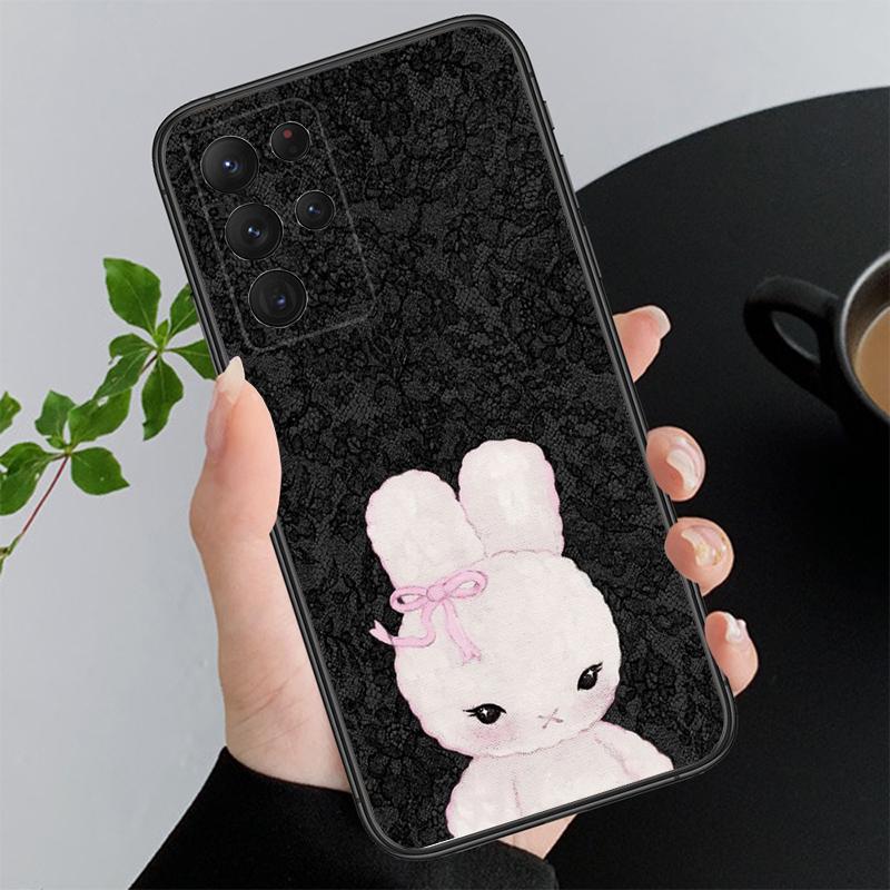 Cute Rabbit Cartoon Funda Phone Case For Samsung Galaxy S25 S24 S23 S22 S21 Ultra S24 S23 S22 S21 S25 Plus S24 S20 FE