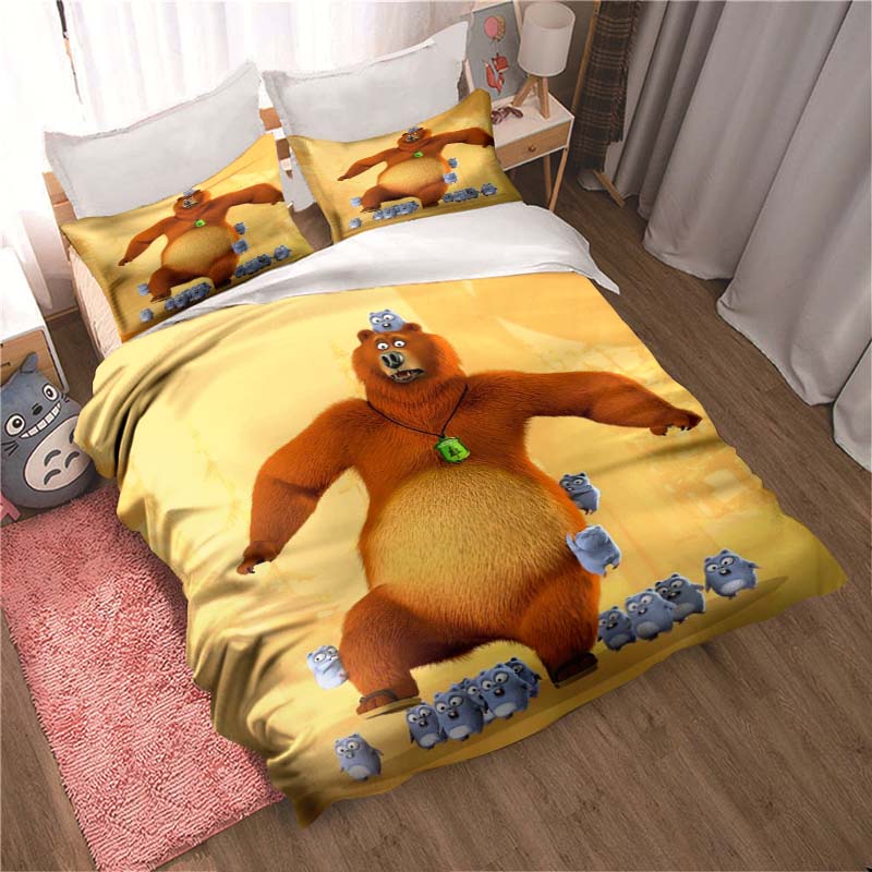 

Постельный комплект «Гриззи и лемминги» для взрослых и детей, мягкий комплект одеяла для односпальной, двуспальной и королевской кровати, мультяшный комплект пододеяльника EU single(135x200cm)