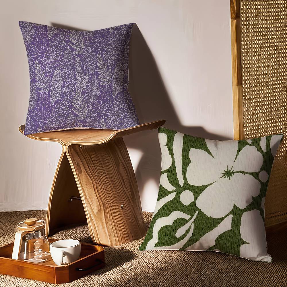 Printing Style Pillow Case Anti-dustmite Pillowcase Invisible Zipper Silky Short Plush Sofa Cushion Cover