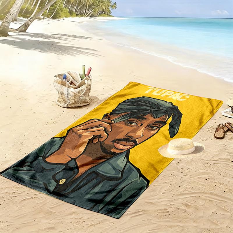 Faith Reflection: 2Pac's Spiritual Journey Beach Towel Outdoor Camping Beach Quick-drying Swim Towel Swim Absorbent Bath Towel Comfort Printing
