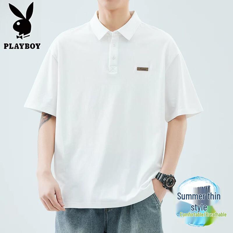 PLAYBOY Men's Ice Silk Breathable Polo Shirt