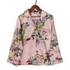 Print Flowers Pajamas Set Women Korean Home Wear Long Sleeved Set Satin Long Pant Casual Chic Sleepwear Trend