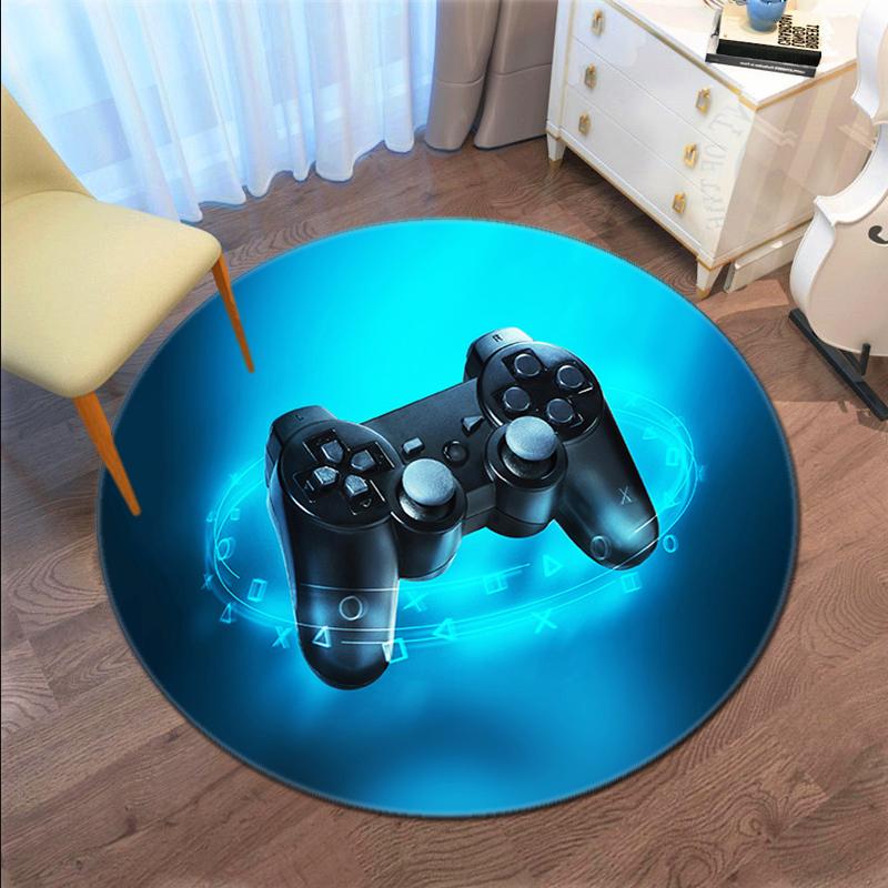 1Pc Game Theme Printed Circular Carpet, Home Door Mat, Outdoor Travel Protection Carpet A7