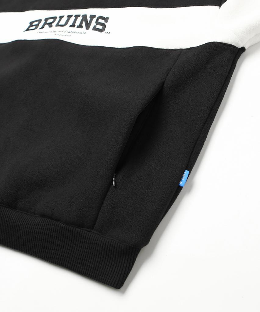 UCLA Unisex Polar Fleece Boa Half-Zip Block Sweatshirt [Black](Uzbltb2_39)