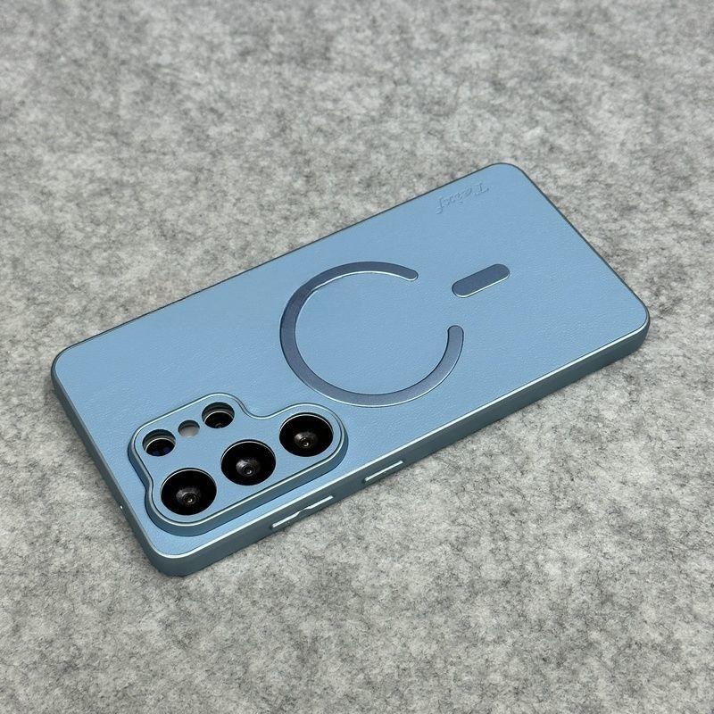 

Leather SKin for Magsafe Case For Samsung Galaxy S26 Ultra S25 FE Magnetic Wireless Charging Cover for Galaxy S26 Plus Galaxy S25+