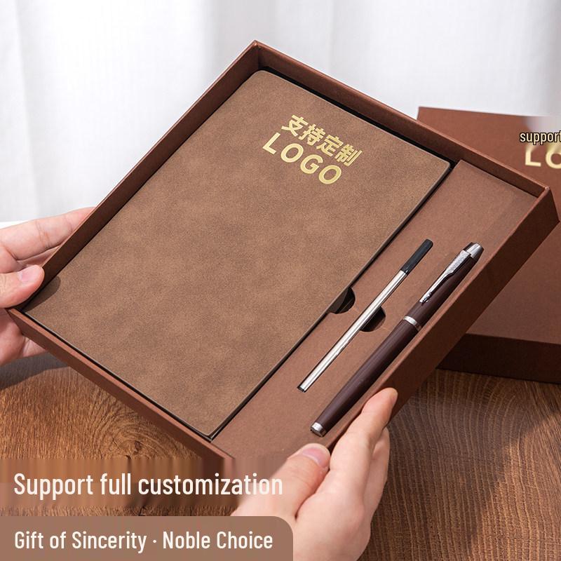 High-End Custom Sheepskin Business Notebook with Logo