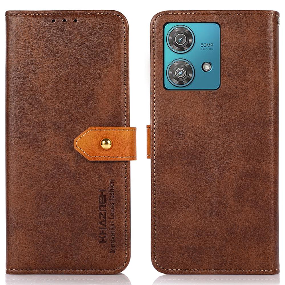 

KHAZNEH For Motorola Moto G84 5G Case Leather Phone Cover Wallet Stand Shell Brown
