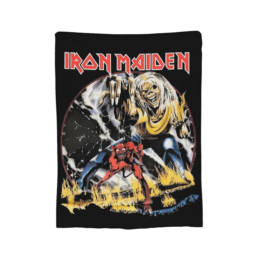 The Son Skeleton 7th Horn I-Iron M-Maidens Blankets Heavy Metal Wool Throw Blankets Summer Air Conditioning Portable Bedspread