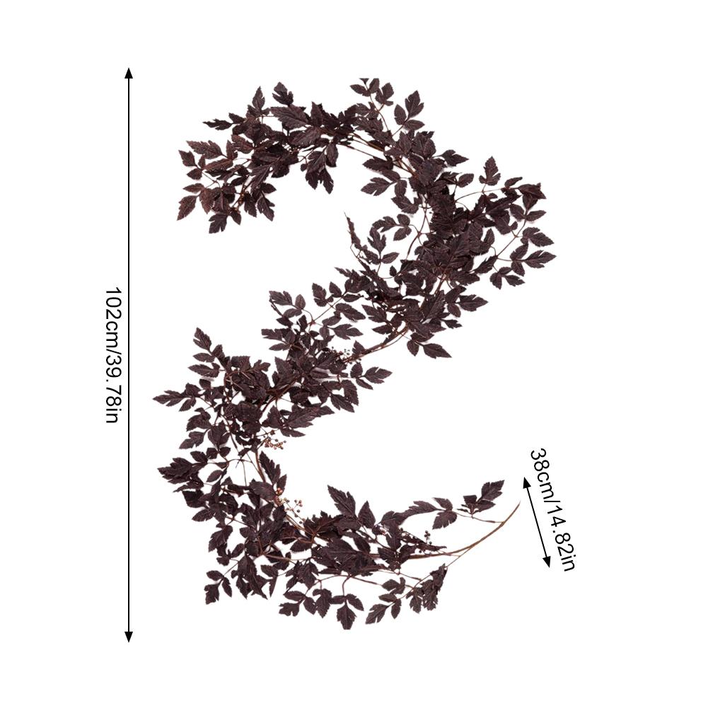 180cm Simulated Maple Leaf Plant Leaf Vine Halloween Autumn Ornament Thanksgiving Decoration Home Wall Hanging Vase Arrangement