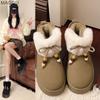 Thick Sole Brown Snow Boots Women Outdoor 2026 Autumn Winter New Fashion Fur Short Cotton Shoes Plush Warm Boots Botas Mujer