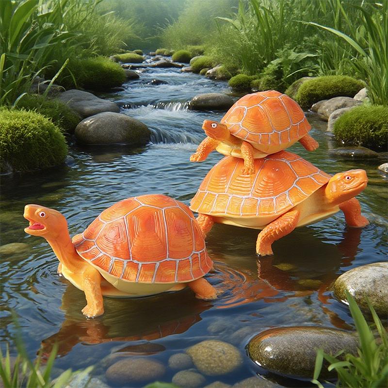 Oenux Sea Life Animals Model Leatherback Tortoise Turtle Growth Cycle Ocean Figurines Action Figures PVC Collection Kid Toy Gift