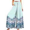 Women's Summer Wide Leg Pants High Waisted Flowing Pockets Fashion Casual Casual Bohemian Printed Beach Pants