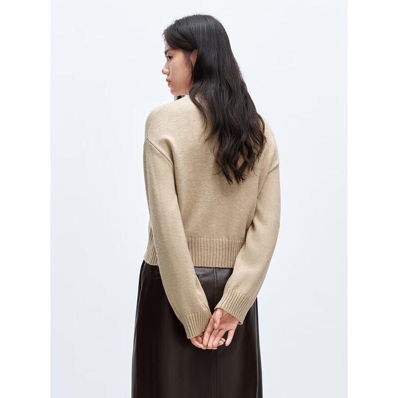 Peacebird Women's Semi-High Collar Knit Sweater