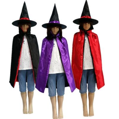 Red Purple Halloween Witches Cloak Photo Props Double Sided Color Cosplay Robes Performance Costume Witch Robes Performance